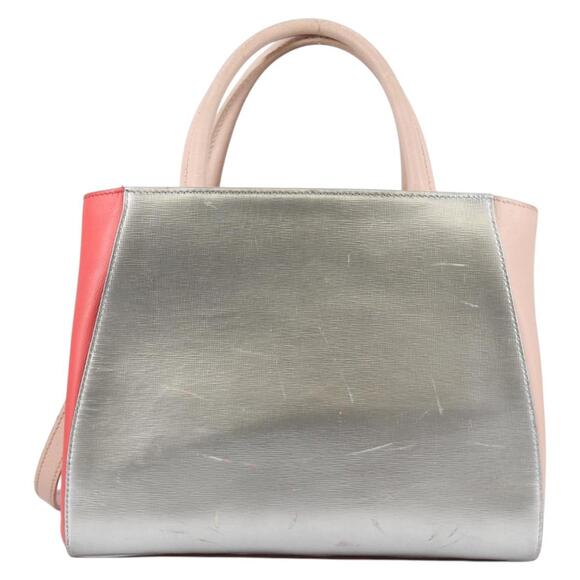FENDI Petite 2jours Hand Bag Leather Beige Silver - Picture 3 of 14